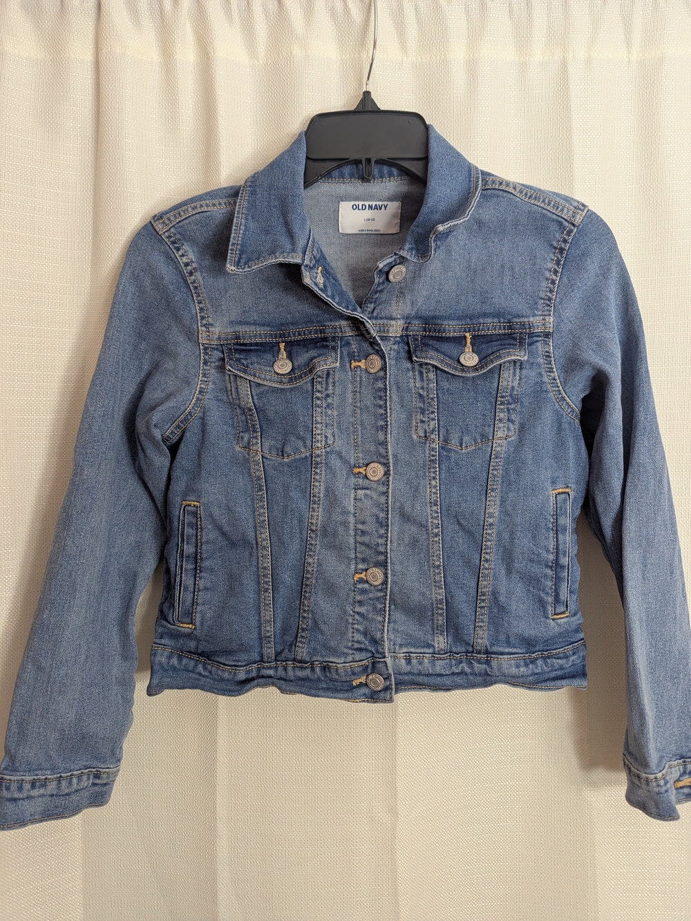 Old Navy Medium Blue Denim Jacket with Button Front